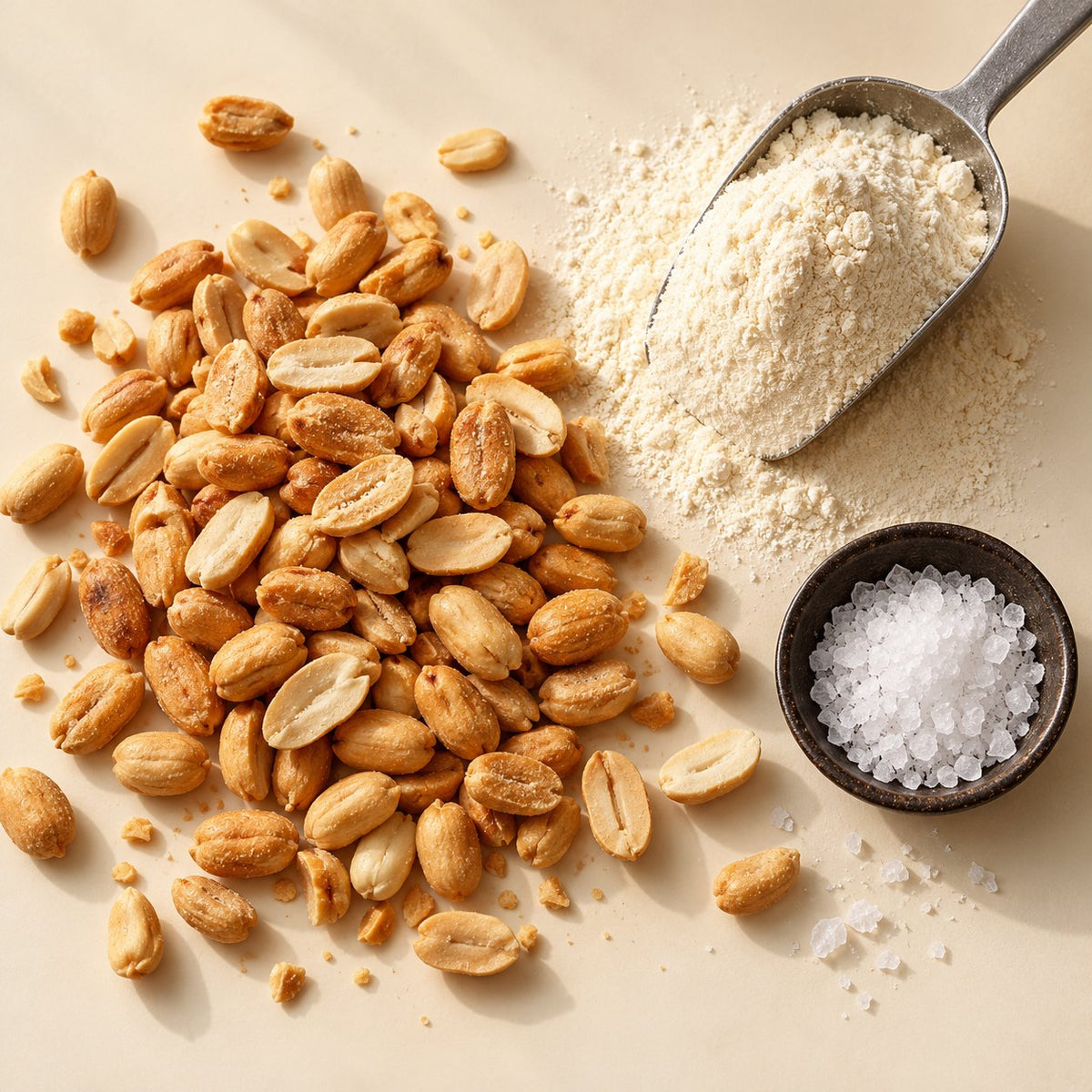 Peanut Whey ingredients - peanuts, whey protein, salt